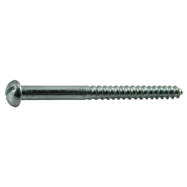 Midwest Fastener Wood Screw, #10, 2-1/2 in, Zinc Plated Steel Round Head Slotted Drive, 25 PK 61306 - main